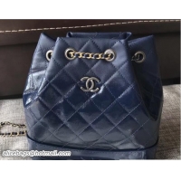 Grade Quality Chanel Patent Goatskin Gabrielle Backpack Bag A94485 Dark Blue 2018
