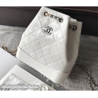 Classic Specials Chanel Patent Goatskin Gabrielle Backpack Bag A94485 White 2018