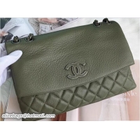 Duplicate Chanel Deer Pattern CC Flap Bag 7095 Green