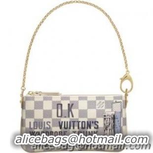 Best Price Louis Vuitton Damier Azur Canvas Milla Clutch Trunk N63090