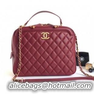 Hot Style Chanel Calfskin CC Vanity Case Medium Bag A57906 Burgundy 2019
