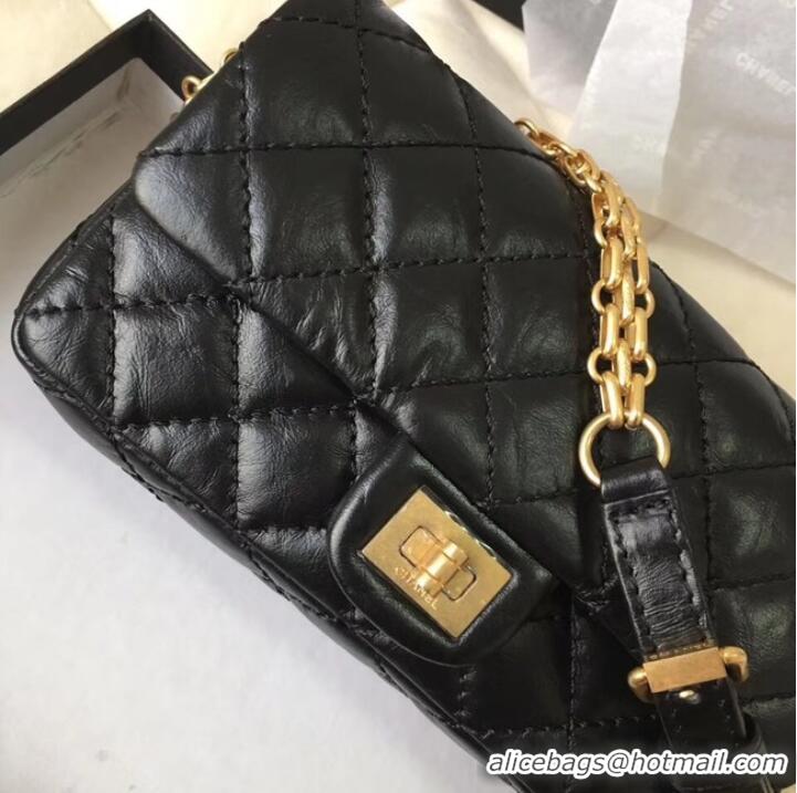 Charming Chanel waist bag Aged Calfskin & Gold-Tone Metal A57991 Black