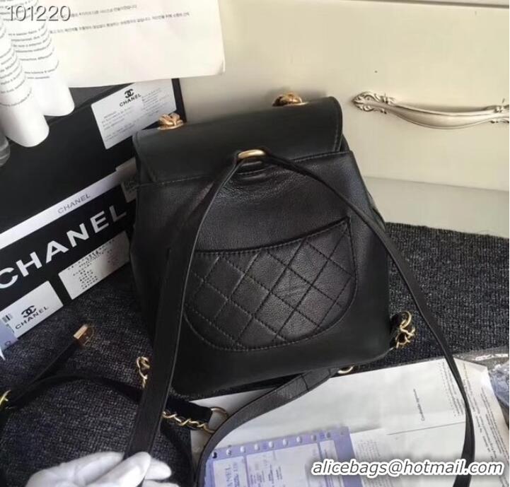 Best Quality Chanel backpack Grained Calfskin Calfskin & Gold-Tone Metal A57570 Black