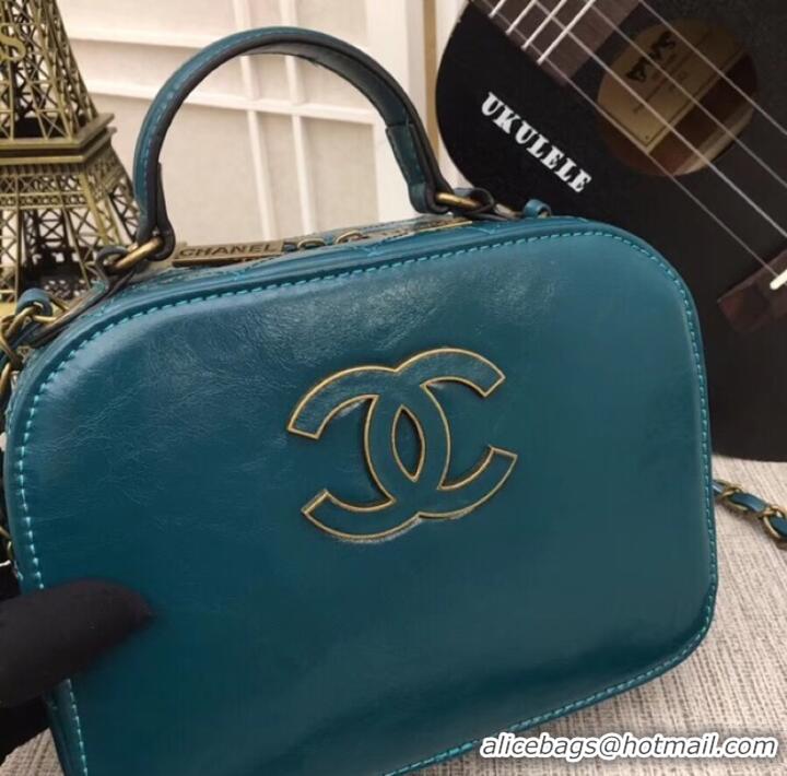 Trendy Design Chanel Calfskin & Gold-Tone Metal bag A81332 blue