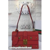 2016 Newest Gucci Cat Lock Leather Top Handle Bags 421997 Red