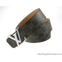 Louis Vuitton Damier Graphite Canvas Belt LV067 Silver