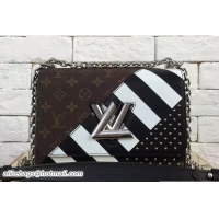 Good Quality Louis Vuitton Studs and Color-block Stripes Heroine Jackets Twist MM Bag 2016