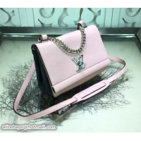 Shop Duplicate Louis Vuitton Calf Leather Lockme II BB Bag Pale Pink/Black