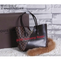 Online Inexpensieve Louis Vuitton Fashion Show 2015 KIMONO Bag M40462 Damier Ebene Canvas