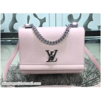 Pretty Style ouis Vuitton Calf Leather Lockme II BB Bag M51202 Pale Pink