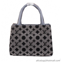 Expensive Louis Vuitton Flannelette Leather Tote Bag M03639 Grey