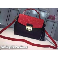 New Design Louis Vuitton Calfskin Leather CROISETTE Bag M94338 Red&Black