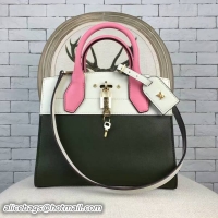 Fashion Luxury Louis Vuitton City Steamer Bag 51030 Green&White&Pink