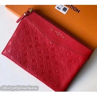 Unique Style Louis Vuitton Monogram Empreinte Daily Pouch Clutch Bag M62937 Red 2018