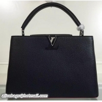 Classic Hot Louis Vuitton M48870 Black Original Leather CAPUCINES GM Bag