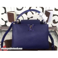 Perfect Louis Vuitton Capucines PM Bag Indigo with Python Handles