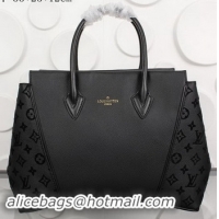 Popular Style Louis Vuitton Monogram Calfskin Leather Bag W PM M94605 Black