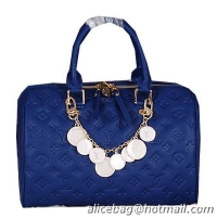 Sumptuous Louis Vuitton Monogram Empreinte Speedy BANDOULIERE 30 Bag M40756 Blue