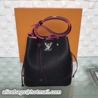 Shop Duplicate Louis Vuitton Soft Calfskin LOCKME BUCKET M54687 Black
