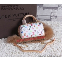 Designer Louis Vuitton Speedy 20 mini Bags M44015 Monogram Multicolore White