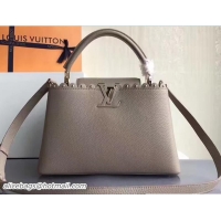 Shop Cheap Louis Vuitton Grained Capucines PM Bag With Chiseled Edges M54565 Gary 2017