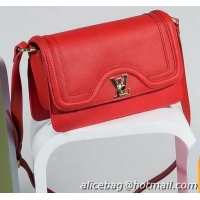 Super Quality Louis Vuitton Soft Leather Flap Shoulder Bag M41322 Red