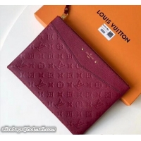 Fashion Luxury Louis Vuitton Monogram Empreinte Daily Pouch Clutch Bag M62937 Purple 2018