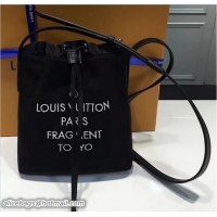 Low Cost Louis Vuitton Black Denim Canvas Nano Bag M43418 2017