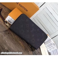 Grade Louis Vuitton Monogram Empreinte Clemence Leather Zippy Wallet M41858 Black/Burgundy