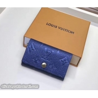 Grade Louis Vuitton Monogram Empreinte 6 Key Holder 22501 Blue