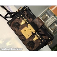 Original Cheap Louis Vuitton Monogram Blossom Petite Malle Bag M43647 Black 2018