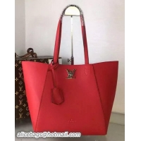 Cheapest Louis Vuitton Soft Calfskin Leather LOCKME CABAS Bag M42290 Red