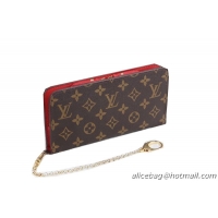 Crafted Louis Vuitton M66567 Red Monogram Canvas Insolite Wallet