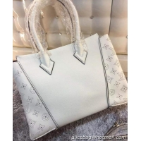 Low Cost Louis Vuitton Monogram Calfskin Leather Bag W MM M92641 White