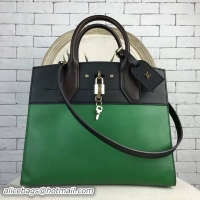 Crafted Louis Vuitton City Steamer Bag 51030 Green&Black