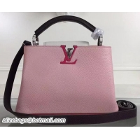 Good Quality Louis Vuitton Taurillon Leather CAPUCINES BB Bag M90939 Pink&White