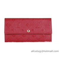 Louis Vuitton Monogram Empreinte Sarah Wallets M61734 Red
