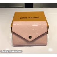 Shop Duplicate Louis Vuitton Monogram Vernis Leather Victorine Wallet M62428 rose ballerine 2017