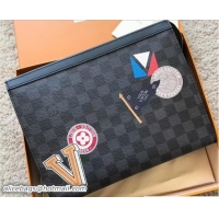 Good Product Louis Vuitton Pochette Voyage MM Bag Damier Graphite Canvas LV League N64442 2018