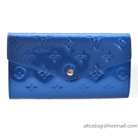 Louis Vuitton Monogram Vernis Sarah Wallet M95150 Blue