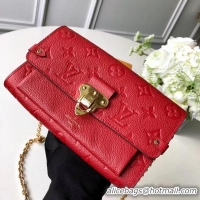 Luxury Louis Vuitton Chain Wallet in Monogram Empreinte Leather M63398 Red 2018