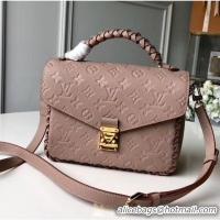 Discount Louis Vuitton Pochette Metis Messenger Top Handle Bag M43941 Beige Monogram Empreinte Leather 2018