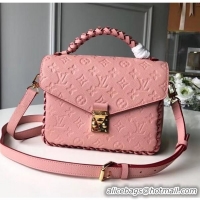 Perfect Louis Vuitton Pochette Metis Messenger Top Handle Bag M43941 Pink Monogram Empreinte Leather 2018