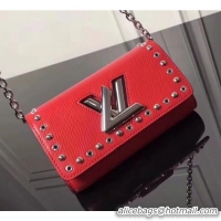 Duplicate Louis Vuitton Stud Twist Chain Wallet in Epi Leather M62306 Red 2018
