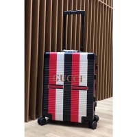 Discount Gucci Sylvie Striped Trim Logo Luggage 122201 Black 2018