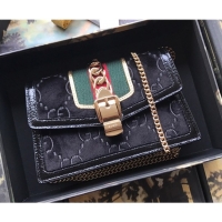Fashion Gucci Sylvie Velvet Chain Bag 494642 Black 2019