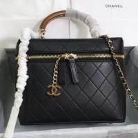 Good Quality Chanel Knock On Wood Vanity Case Bag 120701 Black 2019 Collection