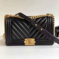 Discount Chanel Grained Calfskin Medium BOY CHANEL Handbag with Gold-tone Metal 121023 2019