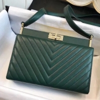 Sophisticated Chanel Chevron Calfskin Reissue Clutch Bag 121125 Green