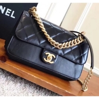 Trendy Design Chanel Calfskin Quilting Chain Flap Medium Shoulder A94516 Black